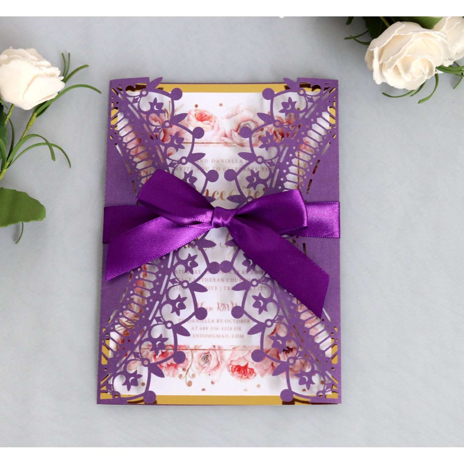 Invitation Card Wedding Decoration Greeting Card Laser Cut Crown Pattern